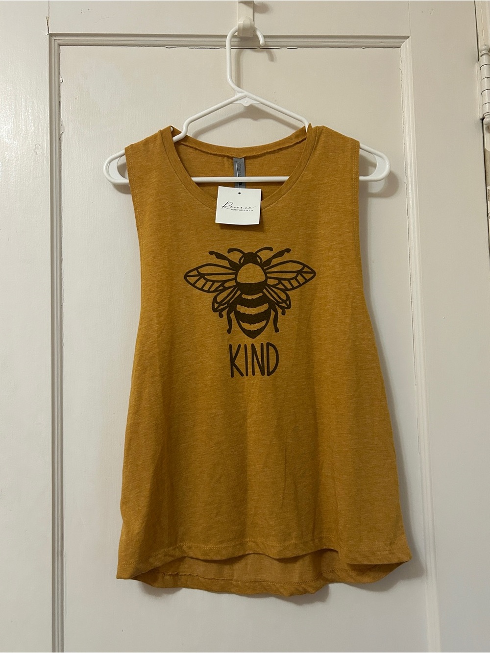 NWT!! Next Level Apparel Mustard Bee Graphic Tank